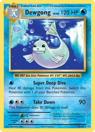 Dewgong 029/108 - XY  Evolutions Reverse Holofoil