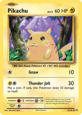 Pikachu 035/108 - XY  Evolutions Reverse Holofoil