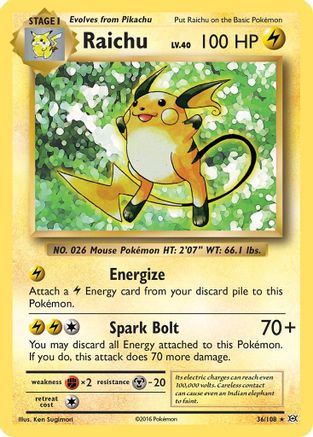 Raichu 036/108 - XY  Evolutions Reverse Holofoil
