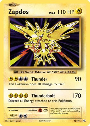 Zapdos 042/108 - XY  Evolutions Reverse Holofoil