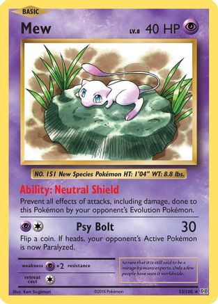 Mew 053/108 - XY  Evolutions Holofoil