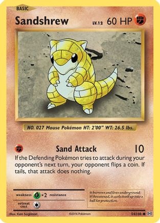 Sandshrew 054/108 - XY  Evolutions Reverse Holofoil
