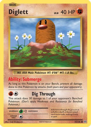 Diglett 055/108 - XY  Evolutions Reverse Holofoil