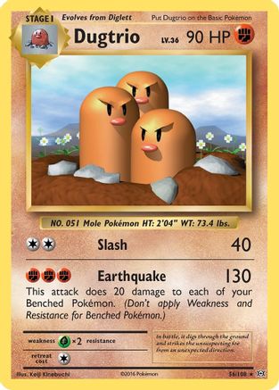Dugtrio 056/108 - XY  Evolutions Reverse Holofoil
