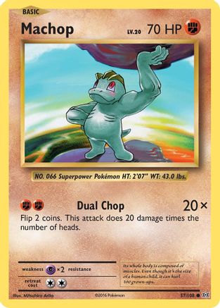 Machop 057/108 - XY  Evolutions Reverse Holofoil