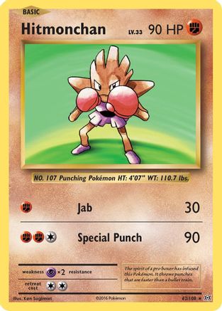 Hitmonchan 062/108 - XY  Evolutions Reverse Holofoil