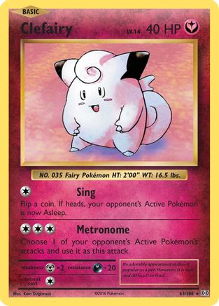 Clefairy 063/108 - XY  Evolutions Holofoil