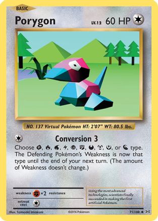 Porygon 071/108 - XY  Evolutions Reverse Holofoil