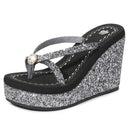 Rhinestone Platform Flip-Flops