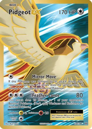 Pidgeot EX (Full Art) 104/108 - XY  Evolutions Holofoil