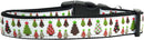 Christmas Pet Dog & Cat Nylon Collar or Leash, "Designer Christmas Trees"