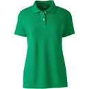 Lands End Plus Size Short Sleeve Basic Mesh Polo Shirt - Vibrant Clover, 2X