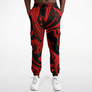 Red and Black Slime Oil Spill Unisex Cargo Joggers (Fleece Lined)