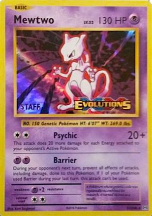 Mewtwo (Prerelease) [Staff] 051/108 - XY Promos Holofoil