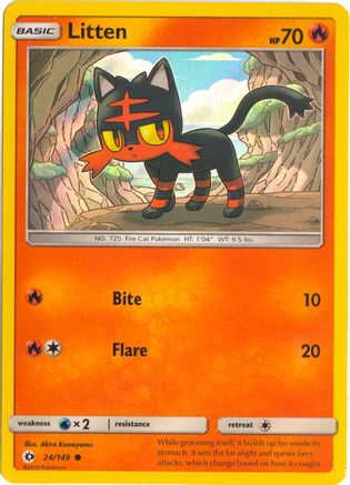 Litten (Water Web Holo) 024/149 - Miscellaneous Cards & Products Holofoil