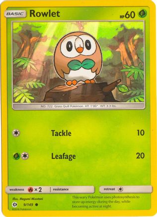Rowlet (Water Web Holo) 009/149 - Miscellaneous Cards & Products Holofoil