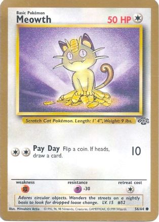 Meowth (Gold Bordered Promo) 056/64 - Miscellaneous Cards & Products