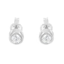 10K White Gold 0.30 Cttw Round Brilliant-Cut Near Colorless Diamond Bezel-Set Stud Earrings (H-I Color, I1-I2 Clarity)