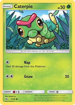 Caterpie 001/149 - SM Base Set Reverse Holofoil