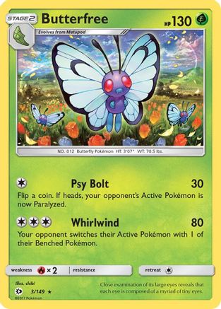Butterfree 003/149 - SM Base Set Reverse Holofoil