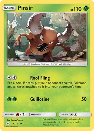 Pinsir 006/149 - SM Base Set Reverse Holofoil