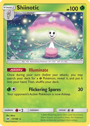 Shiinotic 017/149 - SM Base Set Reverse Holofoil
