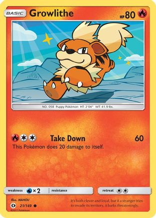 Growlithe 021/149 - SM Base Set Reverse Holofoil