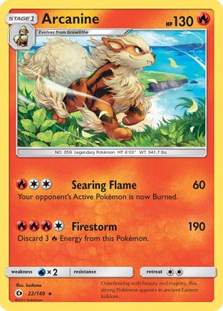 Arcanine 022/149 - SM Base Set Reverse Holofoil