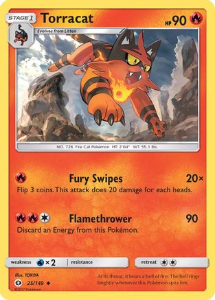 Torracat 025/149 - SM Base Set Reverse Holofoil