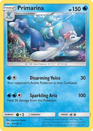 Primarina 041/149 - SM Base Set Reverse Holofoil