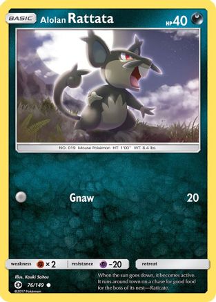 Alolan Rattata 076/149 - SM Base Set Reverse Holofoil