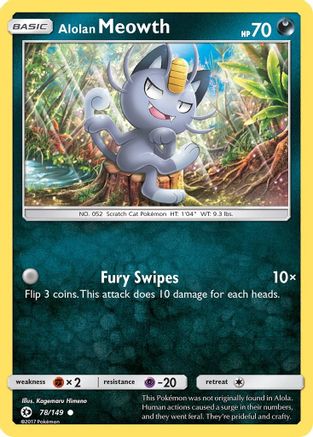 Alolan Meowth 078/149 - SM Base Set Reverse Holofoil