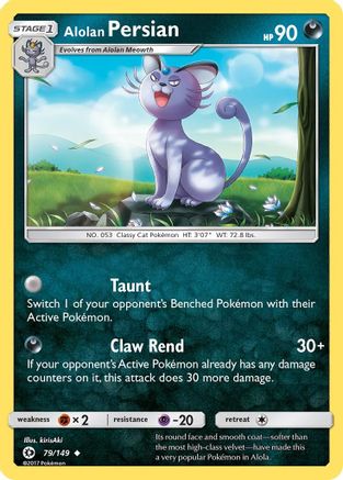 Alolan Persian 079/149 - SM Base Set Reverse Holofoil
