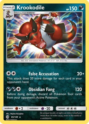 Krookodile 085/149 - SM Base Set Reverse Holofoil
