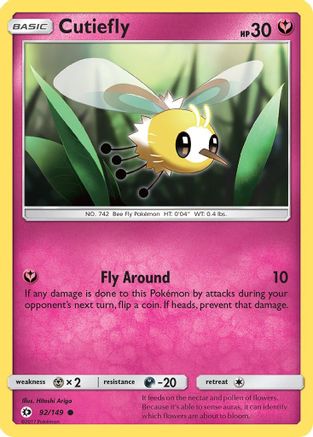 Cutiefly 092/149 - SM Base Set Reverse Holofoil