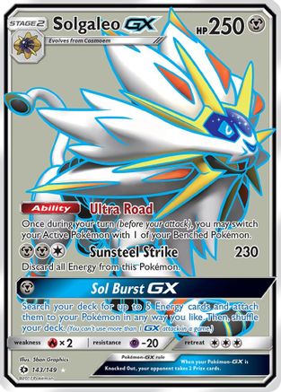 Solgaleo GX (Full Art) 143/149 - SM Base Set Holofoil