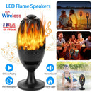 LED Flame Speakers Torch Wireless Speaker Waterproof Stereo Bass Speaker Outdoor Light-Up Speaker Atmosphere LED Flickers Night Light Patio Stake Ligh
