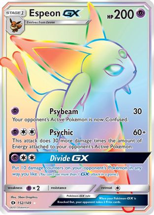 Espeon GX (Secret) 152/149 - SM Base Set Holofoil