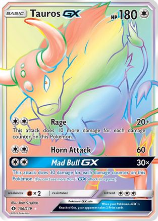 Tauros GX (Secret) 156/149 - SM Base Set Holofoil