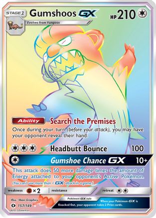Gumshoos GX (Secret) 157/149 - SM Base Set Holofoil