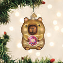 Capybara Eating Donut Ornament