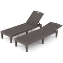 Outdoor PP Chaise Lounge Chairs Set of 2 with 4-Position Adjustable Backrests