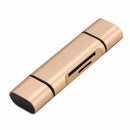 Compact Micro Type-C Triad USB Card Reader