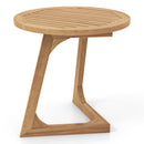 Patio Furniture Set: Patio Dining Set+Teak Wood Side Table+3 Pieces Patio Rattan Bistro Set