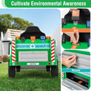 12V Battery Powered Electric Vehicle with Remote Control and Trash Bin-Green