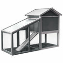 Wooden 56.5 Inch Length Rabbit Hutch with Pull out Tray and Ramp