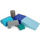6 Piece Climb Crawl Play Set Indoor Kids Toddler-Light Blue
