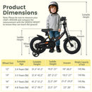 12/14/16/18 Inches Kids Bike with Removable Training Wheels and Adjustable Seatfor 3-8 Years Old Black
