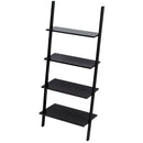 Multipurpose 4-Tier Industrial Leaning Wall Bookcase with Metal Frame