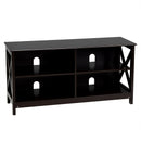 Wooden TV Stand Entertainment for TVs up to 55 Inch with X-Shaped Frame